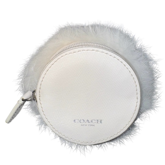 Coach Cat Mink Coin Pouch Cream and White - Picture 3 of 4
